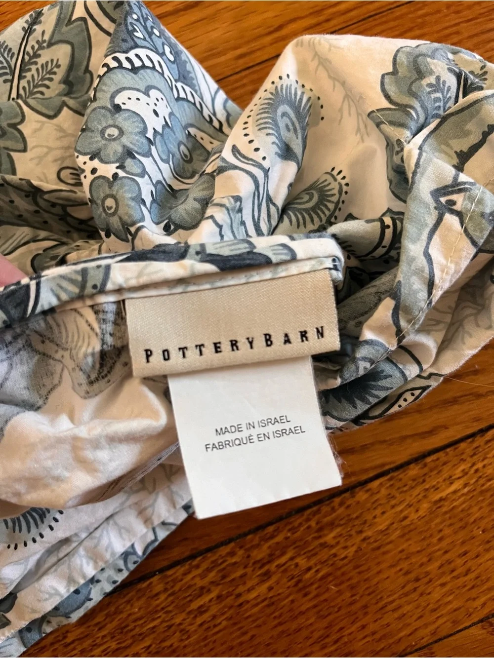 Pottery Barn Paige Palampore Blue White Queen Duvet Cover Shams